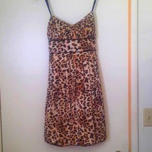 Sexy Leopard Print Dress- Knee Length Size Small
